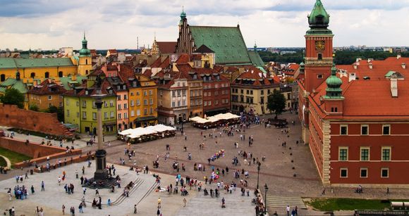 Oude stadsplein Warschau, Polen