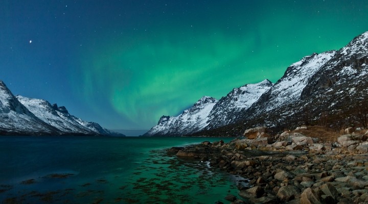 Noorderlicht, Aurora Borealis, Noorse fjorden