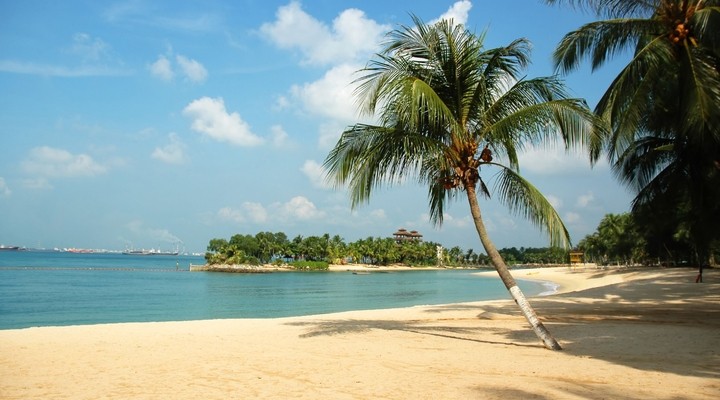 Het strand bij Sentosa, Singapore