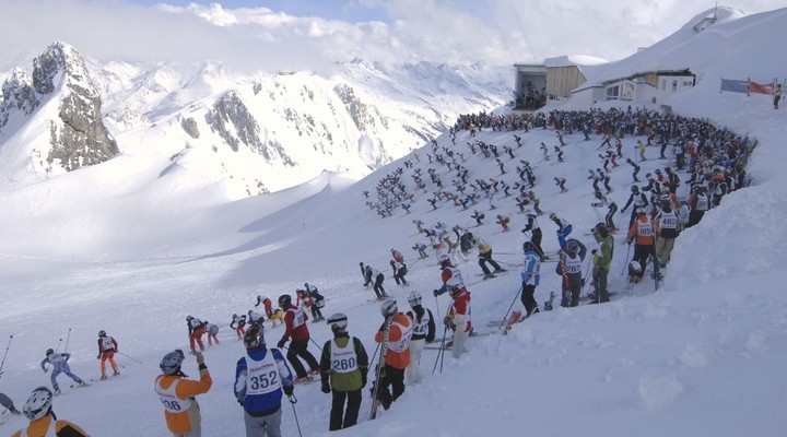 Wintersporters in Oostenrijk