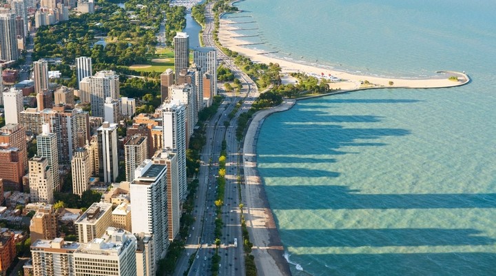 Chicago gezien vanaf Hancock Center, VS
