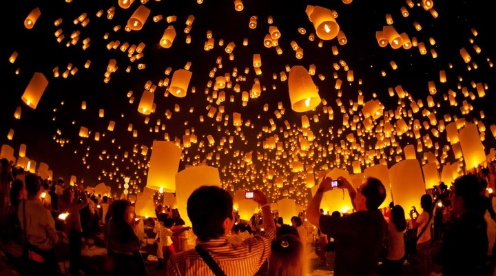 festival van lantaarns in Thailand