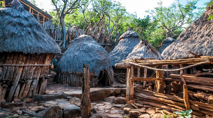 Huizen in het cultuurlandschap Konso
