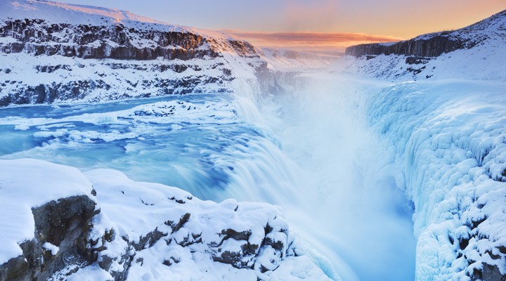 Gullfoss watervallen in winter