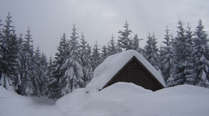 Sneeuw in het Reuzengebergte, Tsjechië