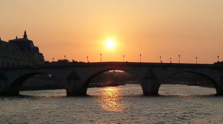 Zonsondergang Seine, Parijs