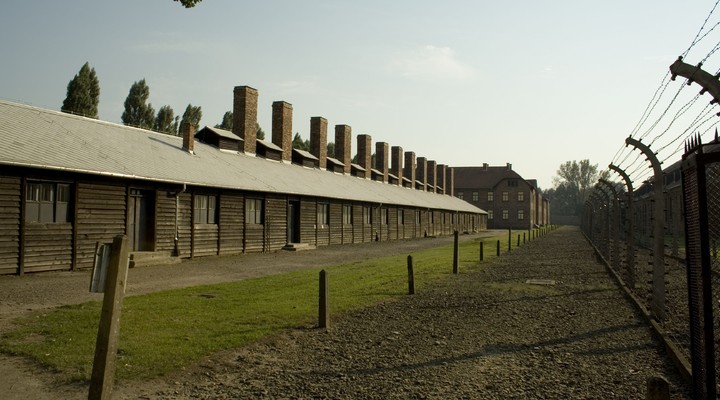 Overblijfselen van een concentratiekamp in Polen