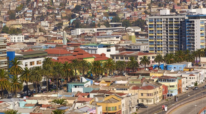 Gebouwen havenstad Valparaíso