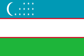 De vlag van Oezbekistan