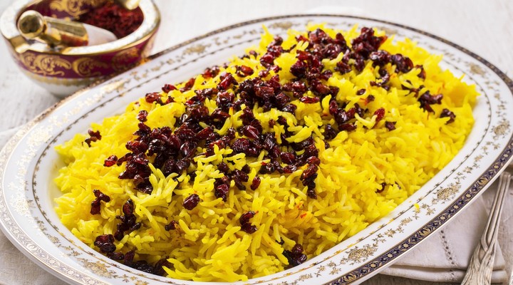 Chelo saffraan rijst Iran eten