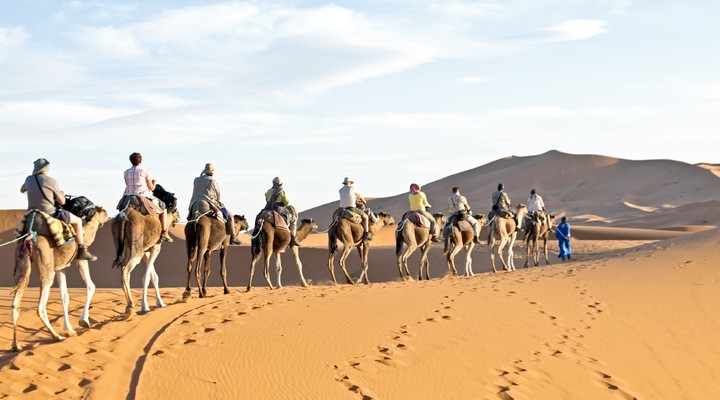 Toeristen in de Sahara, Marokko