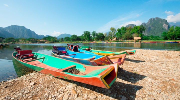Bootjes in Vang Vieng
