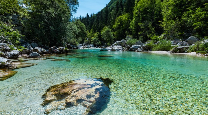 de soca rivier in Slovenie