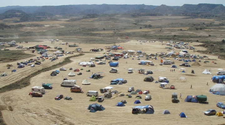 Het Burning Man festival van bovenaf
