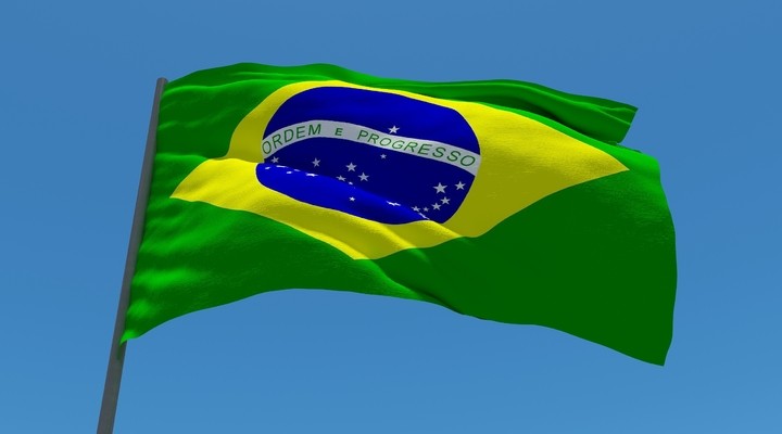 Wapperende vlag van Brazilië