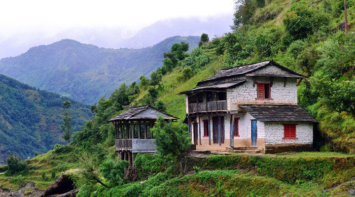 Uitzicht vanaf de gebergtes in Nepal
