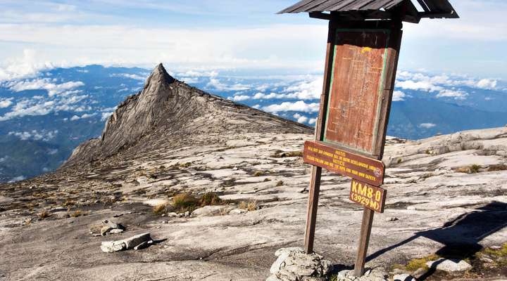 Checkpunt op de top van Kinabalu