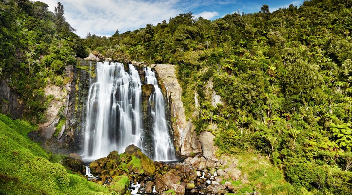 Marokopa Falls, Waitomo, Nieuw-Zeeland