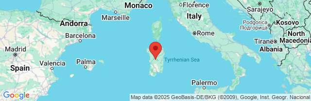 Landkaart Sardinië