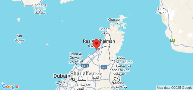 Landkaart Ras al-Khaimah