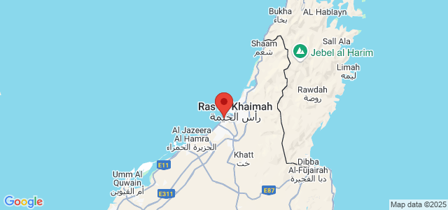 Landkaart Ras al-Khaimah