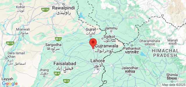 Landkaart Gujranwala
