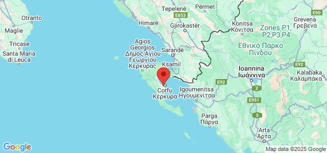 Landkaart Corfu