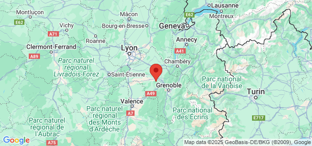 Landkaart Auvergne-Rhône-Alpes