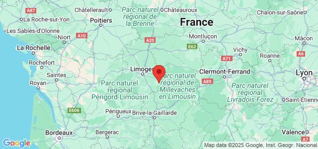Landkaart Aquitaine-Limousin-Poitou-Charentes