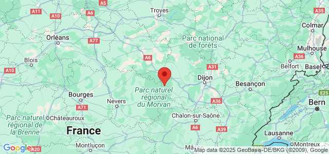 Landkaart Bourgogne-Franche-Comté