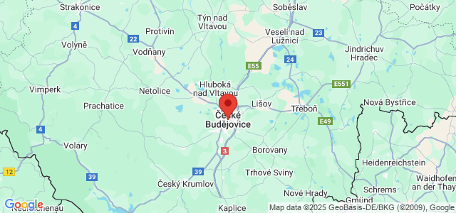 Landkaart Ceské Budejovice