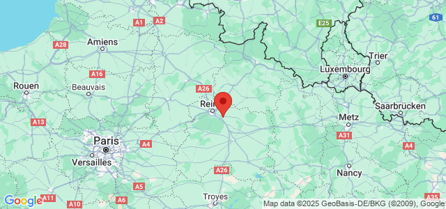 Landkaart Alsace-Champagne-Ardenne-Lorraine