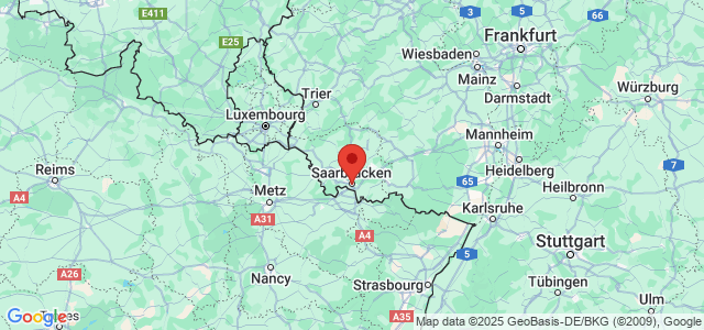 Landkaart Saarbrücken