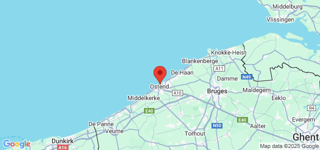 Landkaart Oostende