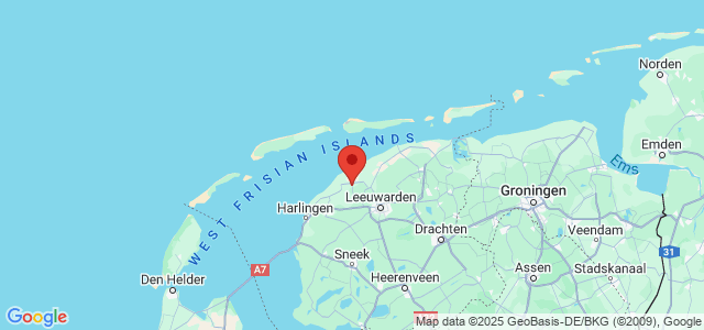 Landkaart Waddeneilanden