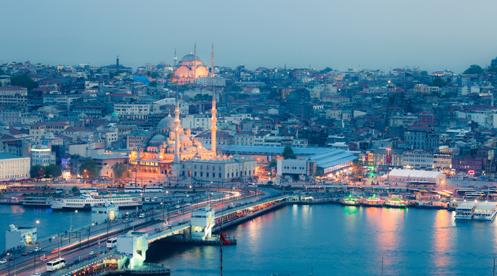 Skyline van Istanbul in Turkije