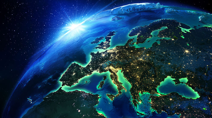 Europa in de nacht